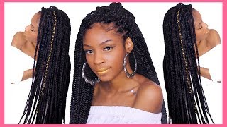 DIY WAIST LENGTH 30 INCH BOX BRAIDS► CROCHET NO CORNROWS [upl. by Lemrac]