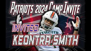 New England Patriots 2024 Rookie Camp Invite  Keontra Smith  Linebacker  Defensive Back  Miami [upl. by Ateekahs]