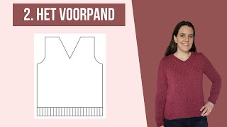 Zó brei je het voorpand van deze trui met Vhals [upl. by Annayek]