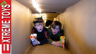 Giant Box Fort Tour Sneak Attack Squad Sets a Trap for the Beast [upl. by Nryhtak58]