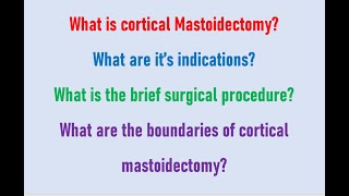 Cortical mastoidectomy  definition Indications steps of surgery Dr Krishna Koirala entdoctor [upl. by Nattirb184]