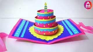 DIYBeautiful Handmade Happy Birthday Card  🎂3D Cake Pop Up Card  Artsy Madhu 35 [upl. by Aitel123]