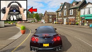 Forza Horizon 4 Nissan GTR Steering Wheel  GT Omega Wheel Stand Gameplay [upl. by Ardnasak]