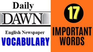 Dawn vocabulary CSS with Urdu meanings  Dawn newspaper vocabulary with Urdu meaning [upl. by Melina]