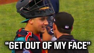 Catcher tells the umpire to get out of his face a breakdown [upl. by Jaffe]