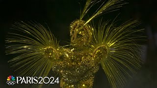 Golden Voyager encounters Nike the goddess of victory at Closing Ceremony  Paris Olympics [upl. by Earb185]