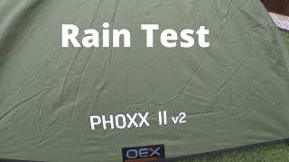 OEX PHOXX ll V2 2 man tent tents camping campinglife reviewrain test [upl. by Torbert]