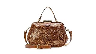 Patricia Nash Gracchi Tooled Leather Frame Satchel [upl. by Drolet]