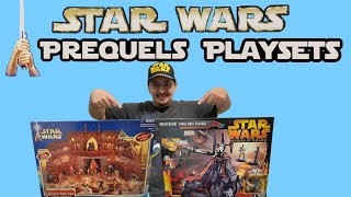 Star Wars Prequel Playsets  Geonosis Battle Arena amp Mustafar Final Duel playset prequels figures [upl. by Mosira]