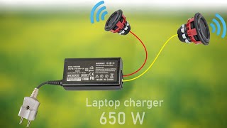 DIY Powerful Ultra Bass Amplifier Laptop Charger  No IC  Simple Circuit [upl. by Seaver]