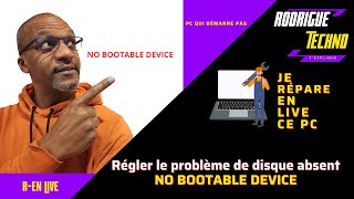 Comment régler le problème du NO BOOTABLE DEVICE qui empêche le PC de démarrer [upl. by Yblocaj]