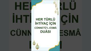 Çeşitli İhtiyaç İçin Sabah ve Akşam 19 Defa Okunması Tavsiye Edilen DUA  CÜNNETÜLEMÂ DUASI dua [upl. by Dilan]