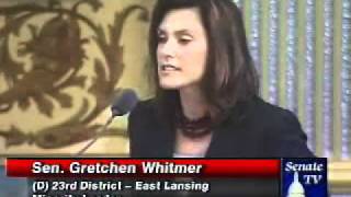 Senator Gretchen Whitmer Challenges Republicans on Education Budget [upl. by Ullyot281]