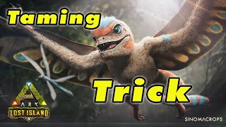 Sinomacrops Taming TRICK Ark Lost Island NEW DINO [upl. by Aikemehs]