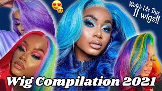 WATCH ME COLOR amp INSTALL 11 WIGS  I Killed This  Laurasia Andrea Wig Compilation 2021 [upl. by Albertine414]