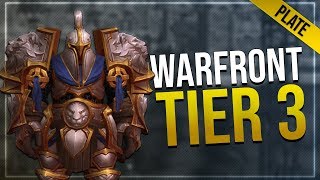 Warfront Tier 3 Plate Armor amp Weapons  All Alliance Races  Battle for Azeroth [upl. by Nahtanoj]