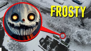 DRONE CATCHES FROSTY THE SNOWMAN AT ABANDONED FACILITYI WE BURNED HIM [upl. by Ddart]