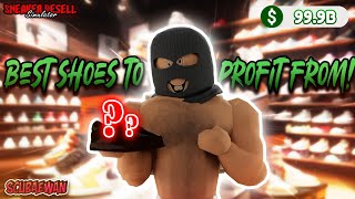 Best shoes to profit from in Sneaker Resell Simulator Roblox [upl. by Nashbar]