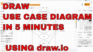 How to draw Use Case diagram  drawio  Draw UML diagrams [upl. by Gallager690]