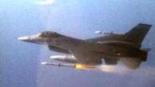 F16s Firing Missiles amp Dropping Bombs [upl. by Neelyhtak736]