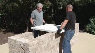 How to Build an Outdoor Kitchen with RumbleStone and QUIKRETE Countertop Mix [upl. by Caldeira]