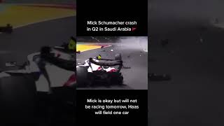 mick Schumacher crash in Q2 in saudi Arabia [upl. by Sherm]