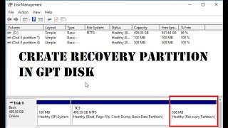 Create recovery partition in Windows 1011 UEFI [upl. by Pylle]