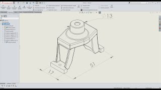 72 Rysunek techniczny  wymiarowanie Rysunek korpusu wirnika SolidWorks 2D tutorial [upl. by Ghassan]