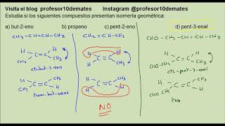 Isómeros Isomería geométrica cis y trans ejercicios ejemplos y teoría [upl. by Noisla]