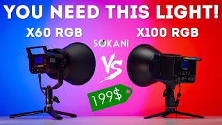 Sokani X60 RGB COB Light Review VS Sokani X100 RGB [upl. by Naed]