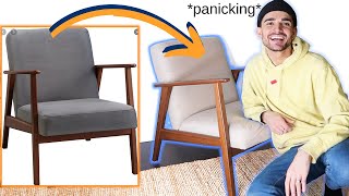 Watch Me Struggle Trying to Reupholster This IKEA Chair [upl. by Zalucki]