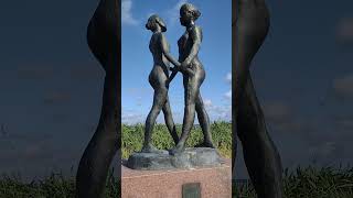 Sculpture quotSystrarnaquot 2000 by Gudmar Olovson Höllviken Sweden sweden sculpture [upl. by Niamjneb]