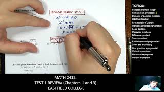 MATH 2412 Test 1 Review [upl. by Louie]