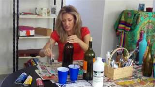 How to Paint Wine Bottles [upl. by Enylcaj]