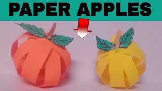 HOW TO MAKE PAPER APPLES  DIY PAPER FRUITS CRAFTSCHOOL PROJECT IDEAS FOR KIDSMINIATURE CRAFTART [upl. by Brook]