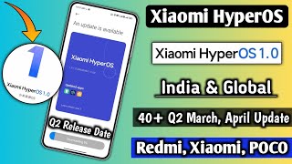 Xiaomi HyperOS Q2 March April India amp Global Update 40 Devices April Update Release Date [upl. by Christel]