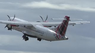 Loganair ATR72600 Takeoff from Aberdeen Airport [upl. by Benedikt]