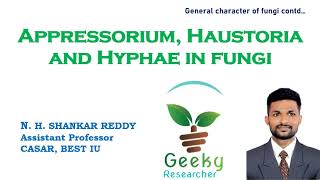 Lec 3 Appressorium Haustoria and Hyphae in Fungi  Mycology  Plant Pathology  BScMSc Agri [upl. by Tran]