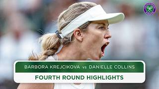 Tight tussle in round of 16  Barbora Krejcikova vs Danielle Collins  Highlights  Wimbledon 2024 [upl. by Jephum668]