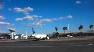 Air Namibia Airbus A319 landing  Windhoeks Hosea Kutako International Airport [upl. by Ahsikan654]