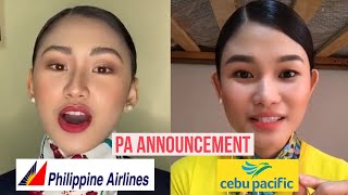 Philippine Airlines VS Cebu Pacific PA Announcement w Jen Barangan and Christine Dacera [upl. by Aden556]