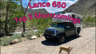 Top 5 Shortcomings of the Lance 650 Truck Camper [upl. by Amary]