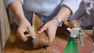 ASMR How to clean condition and shine Amadeo Testoni Norvegese welt Loafers Italian shoes [upl. by Nevar]