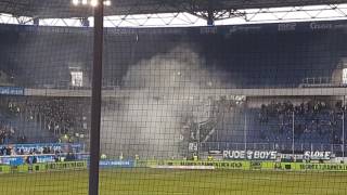 MSV Duisburg vs Preußen Münster  Pyroshow Münster  12022017 HD [upl. by Etsyrk148]