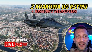 Lecimy z Krakowa do Rzymu w F14 Tomcat  przelot nad Krakowem śmigłowcem H145 [upl. by Avat]