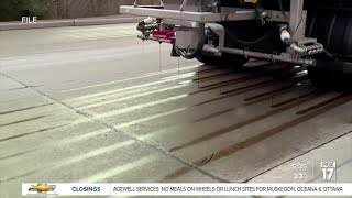 Whats that liquid getting sprayed on road salt [upl. by Perice]