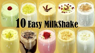 10 Easy Milkshake Recipe – How to Make Milkshake at Home [upl. by Etteuqal790]