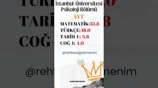 Psikoloji Bölümünü Kaç Netle Kazandılarİstanbul Üniversitesi [upl. by Nyladnor747]