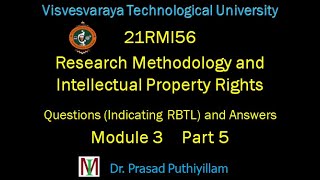 VTU 21RMI56 Research Methodology amp IPR Question amp Answer Module 3 Part 5 [upl. by Osei]