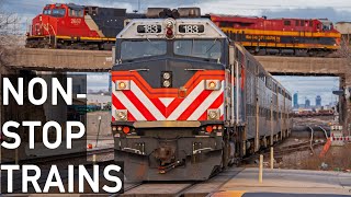 Extreme Trains on the BNSF quotRacetrackquot in Chicago [upl. by Cliff907]